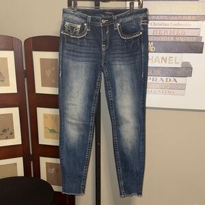 Vigoss Women's Distressed Blue Ankle Jeans heritage fit